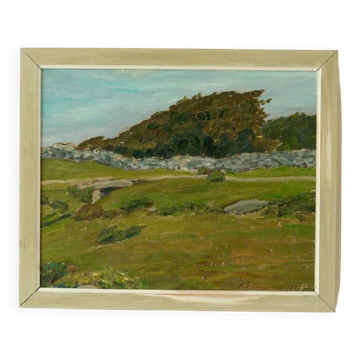 Original oil on canvas from the mid-20th century – landscape