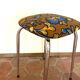Tabouret vintage upcyclé - indienne marron