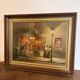 Oil Painting Panel Scene Parisian Street Paris Antique Romantic