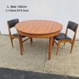 Vintage Teak table 1960 extension, NF furniture
