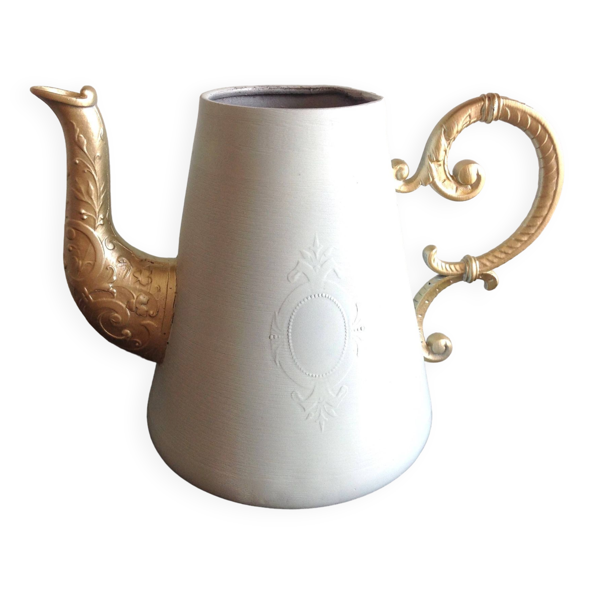 Peppermint and gold "cafetiere" watering can