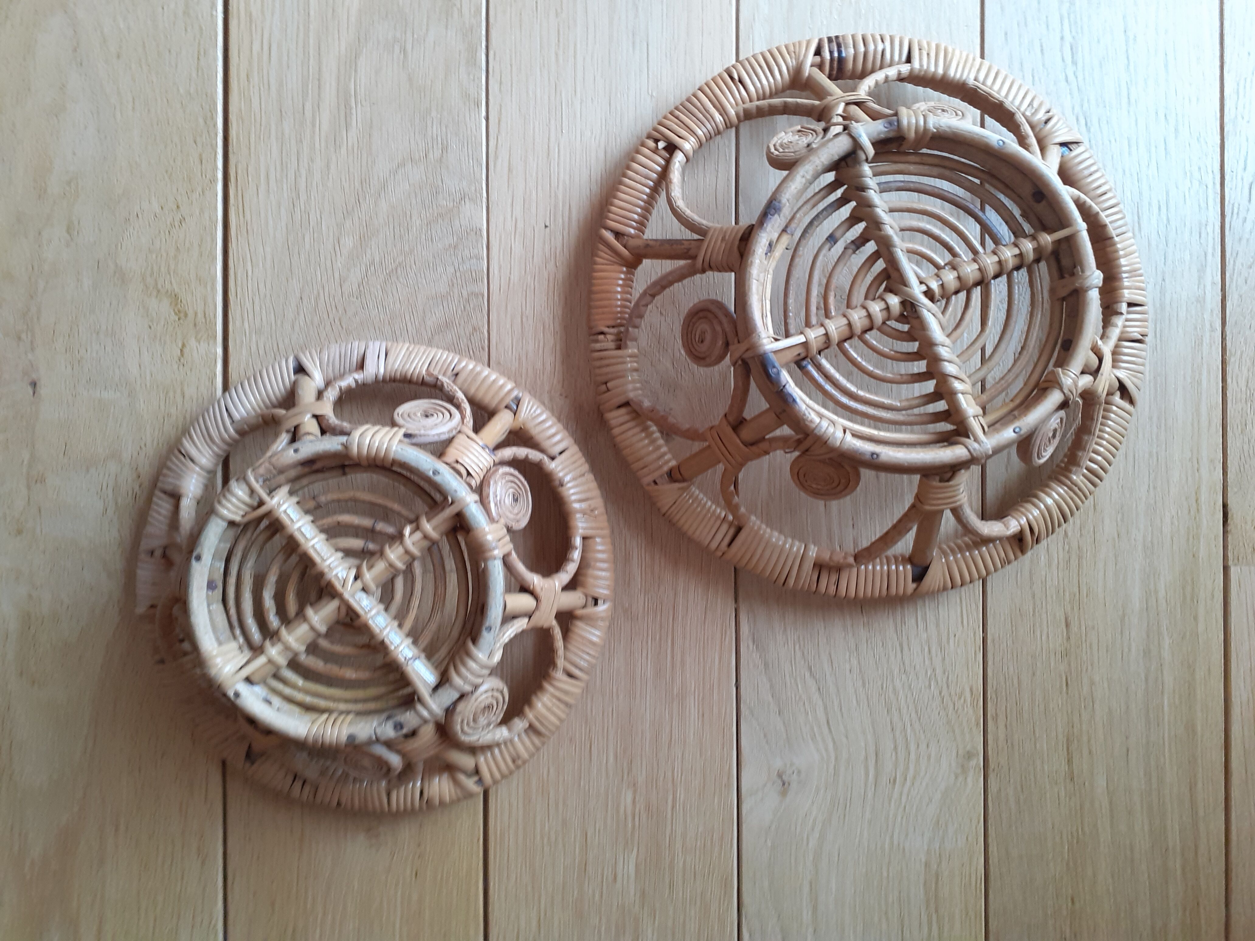 Duo de corbeilles en rotin