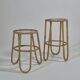 Pair of vintage mid century bamboo ice glass flower stands