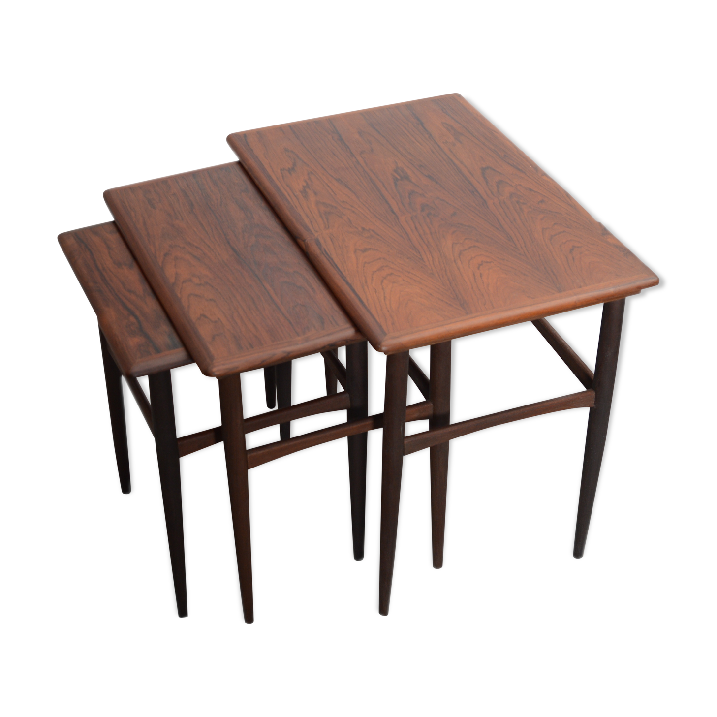 Nesting tables in rosewood, mid-1960s Denmark
