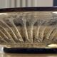 Old Verrex smoked glass fruit bowl, with a radius decoration cut into the glass