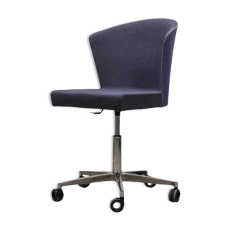 Cider swivel chair in two-tone blue and slate fabric