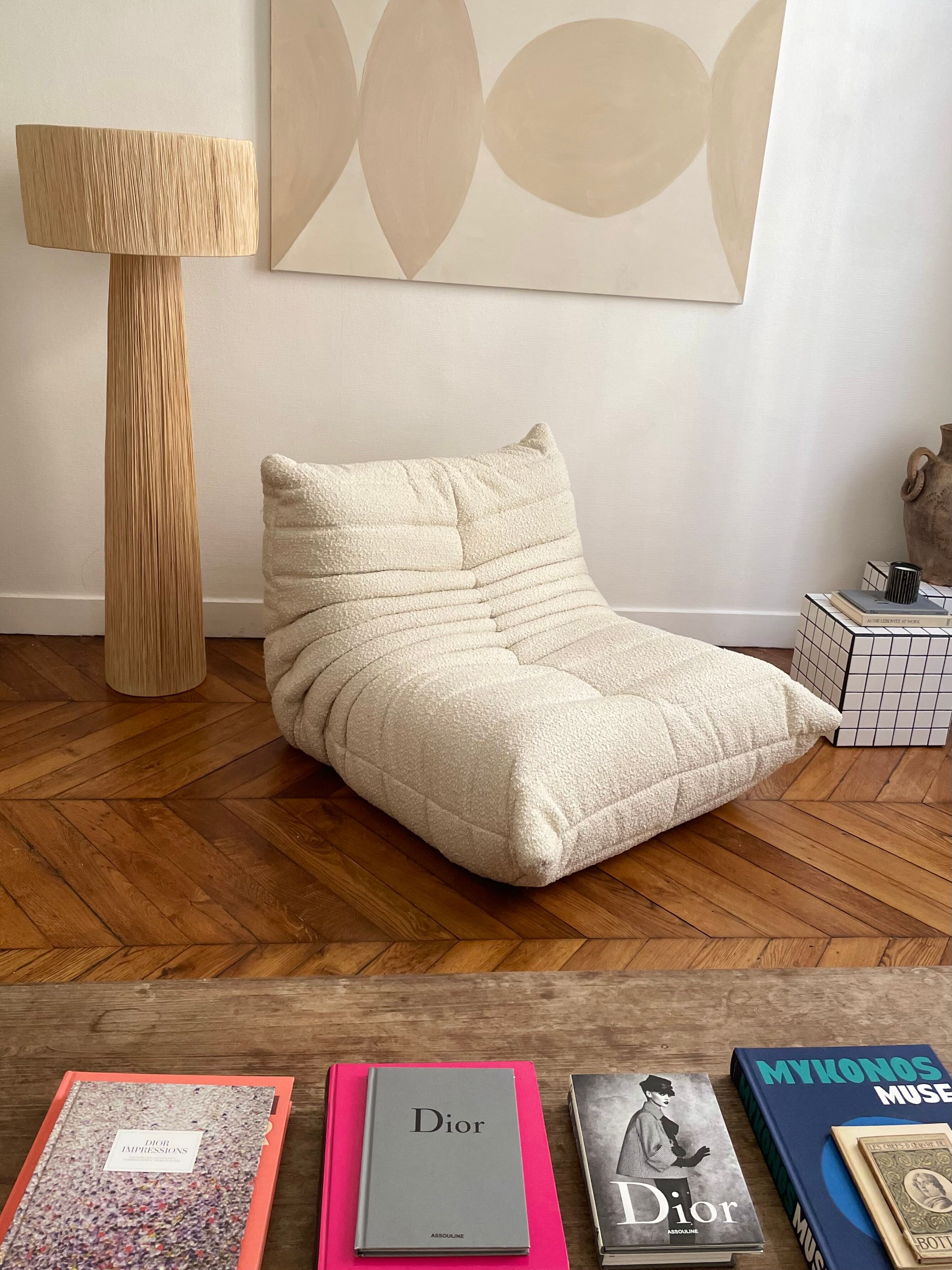 Driver Togo Ligne Roset by Michel Ducaroy curly wool