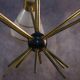 Diabolo design chandelier in frosted and chiseled glass with floral decoration, 1950s