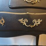 Stamped black Louis XV chest of drawers