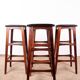4 Danish high stools, rosewood and black leather, Knud Bent for Dyrlund.