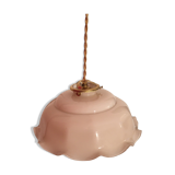 Powder pink opaline hanging and golden woven cord
