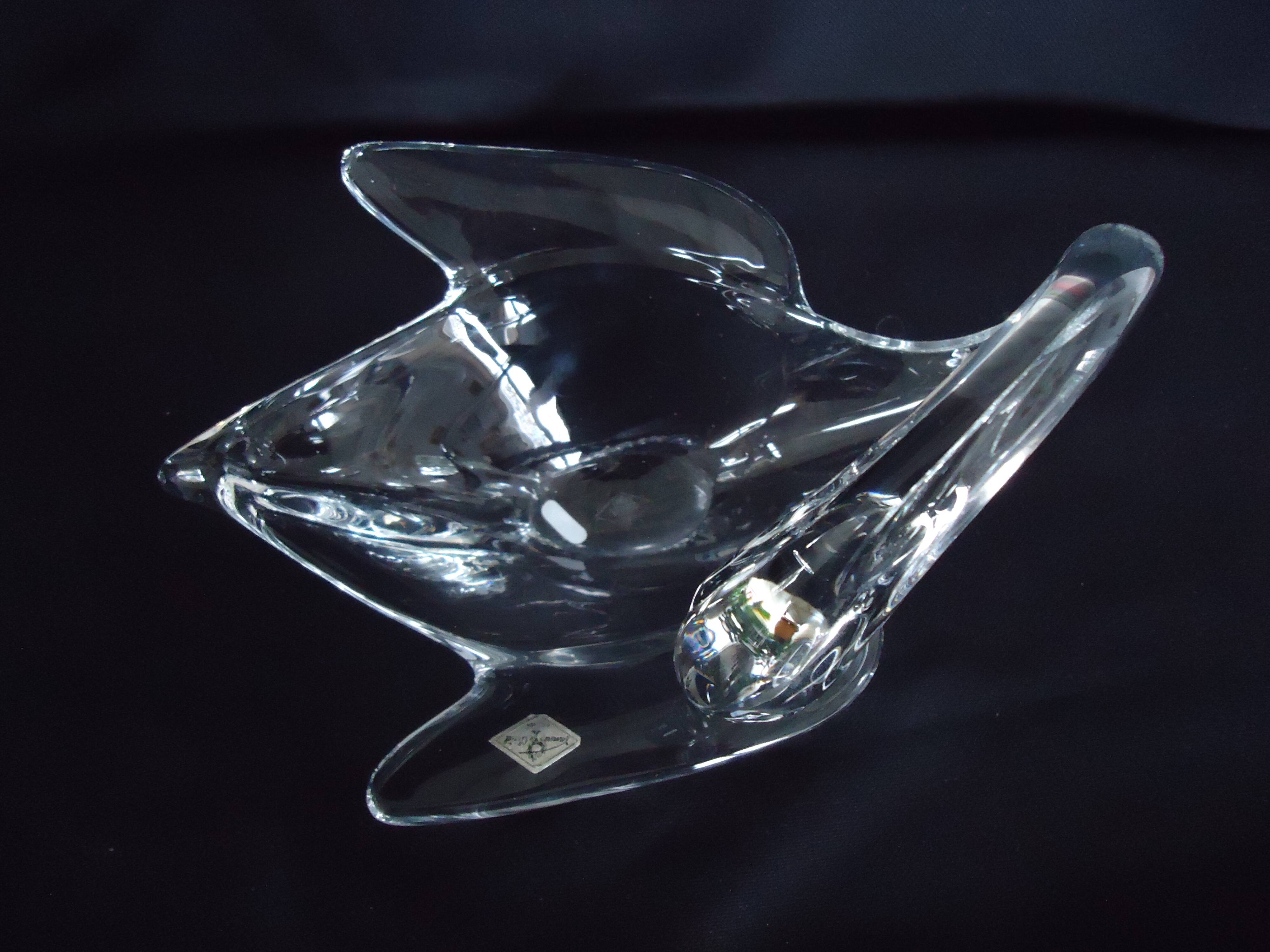 Coupe Vide-poche cristal de Vannes Le Châtel en forme de Cygne