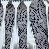 Set of 12 forks and 12 spoons Orbrille silver metal 1950 vintage