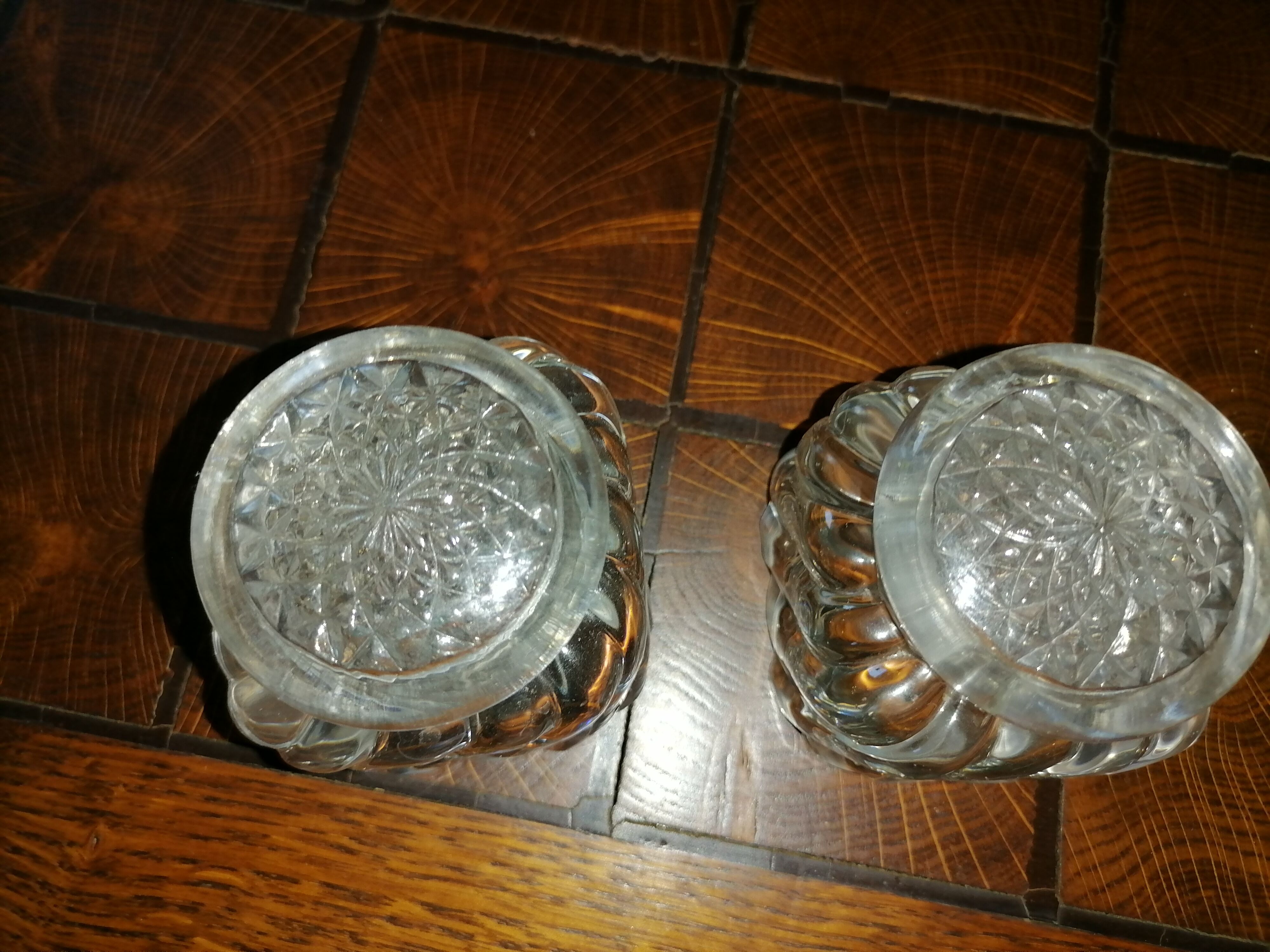 Paire d'encrier en verre