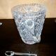 Diamond cut crystal ice bucket with ice tongs