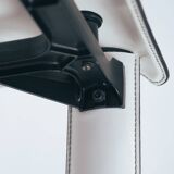 Italian Ycami white leather sculptural highback chairs, 1980s