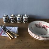Set of 4 spice pots in earthenware