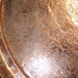 Ancien plateau marocain en cuivre