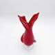 Tulip Vase Fratelli Toso Murano Red Crystal Ribbons 37.5cm