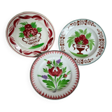Set of 3 Sarreguemines flat plates