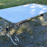 Table Top Carrara marble base wrought iron