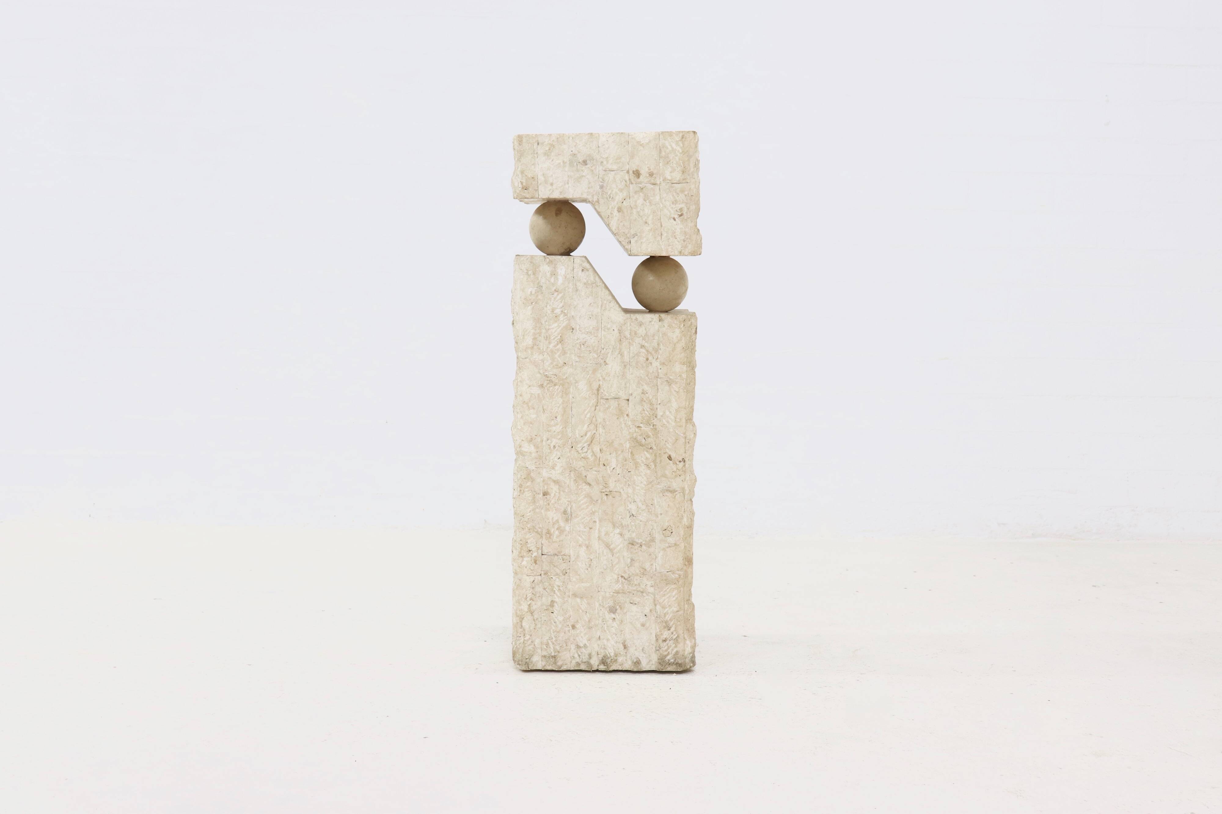 Postmodern Mactan stone pedestal, 1980s