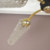 Golden vintage lustre - black metal 1960