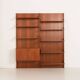 Italian mid-century teak wall unit on panels, 1970s