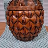 Woven wicker pot