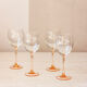 4 verres à pied saumon