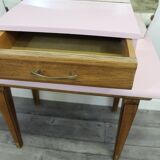Vintage pink bedside with mirror