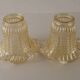 Matching Pair of Vintage French Amber Patterned Glass Shades 5594