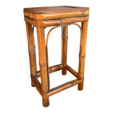 Vintage bamboo and rattan stool