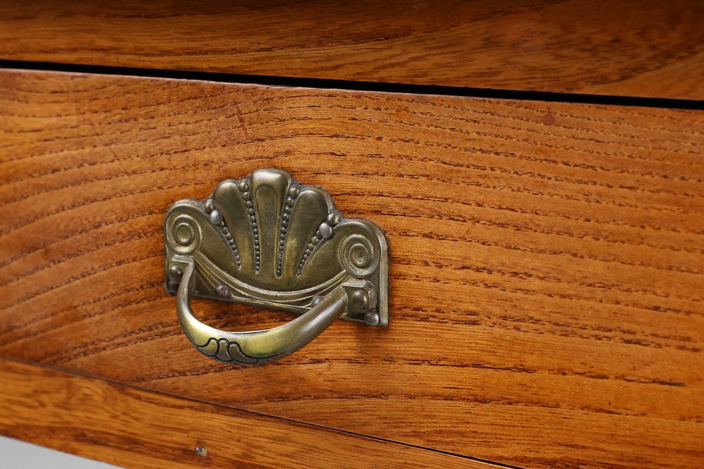 Table de nuit Art Déco française avec plateau en pierre bleue, années 1920