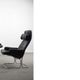 Mid-Century Rare Black Leather Scandinavian Armchair by Ire Möbel, 1970s, Set of 2