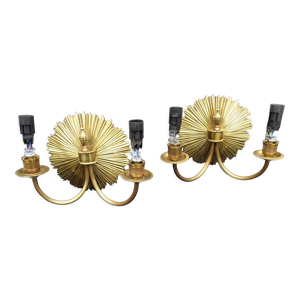 Paire d'appliques en bronze doré