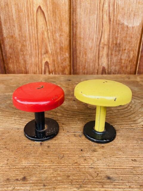 Vintage metal coat hooks duo