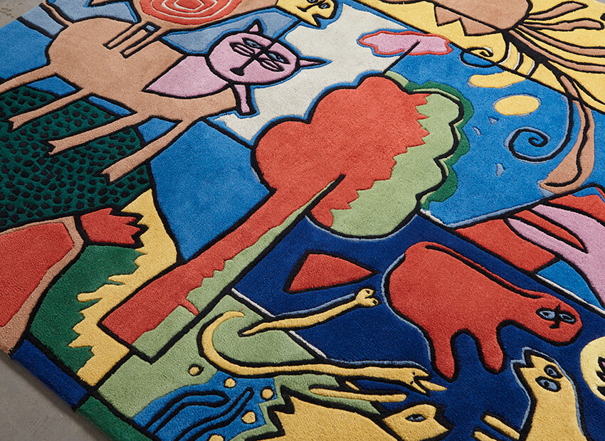 Corneille art rug scandinavia 1970s