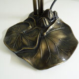 Two-branched lamp with orange tulips, art deco style