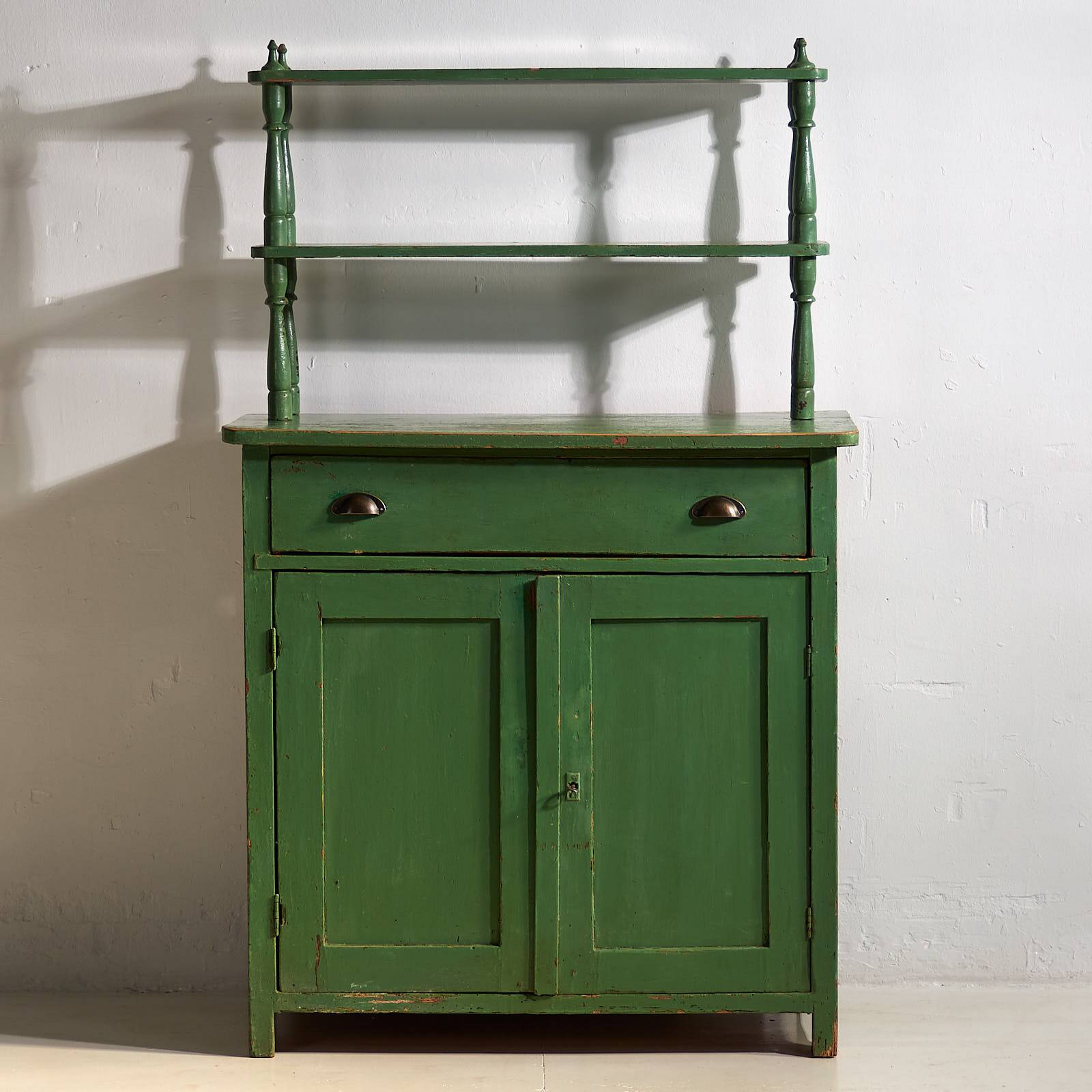 Antique emerald green kitchen cabinet (circa 1920)