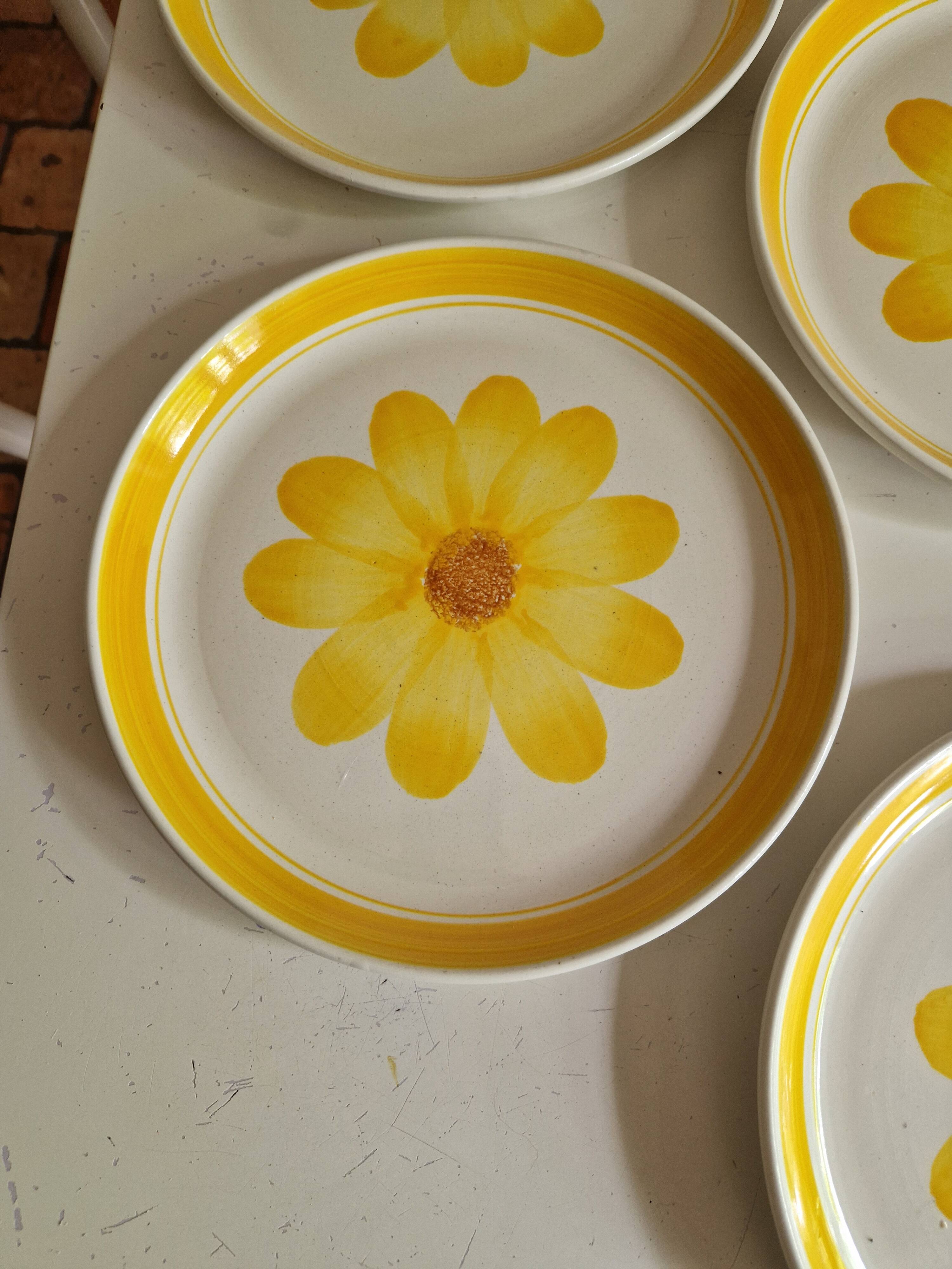 Set of 10 Flat Plates Sarreguemines Model Roseline