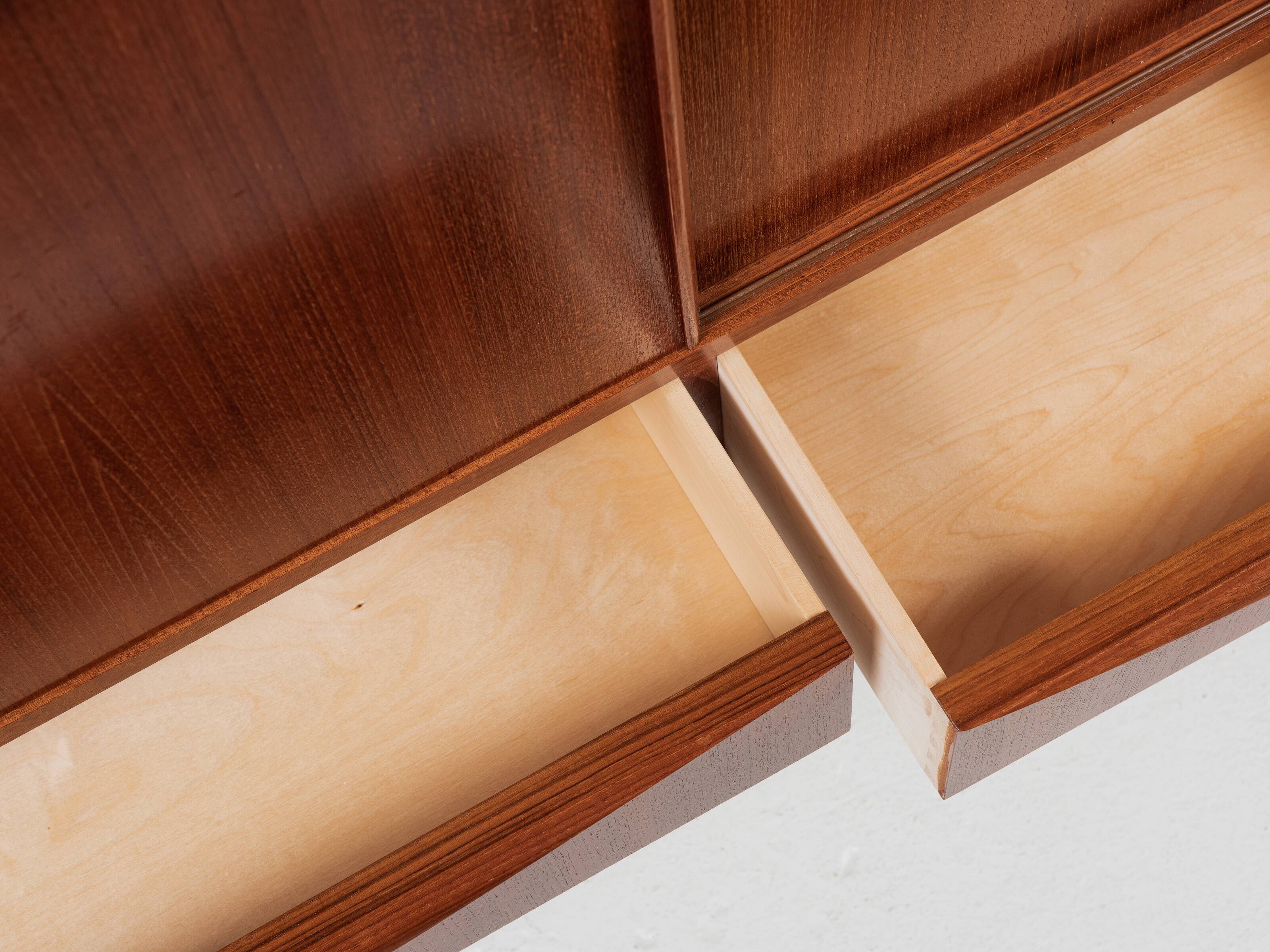 Midcentury Danish highboard in teak by E.W. Bach for Sejling Skabe 1960s - with 4 doors & 4 drawers