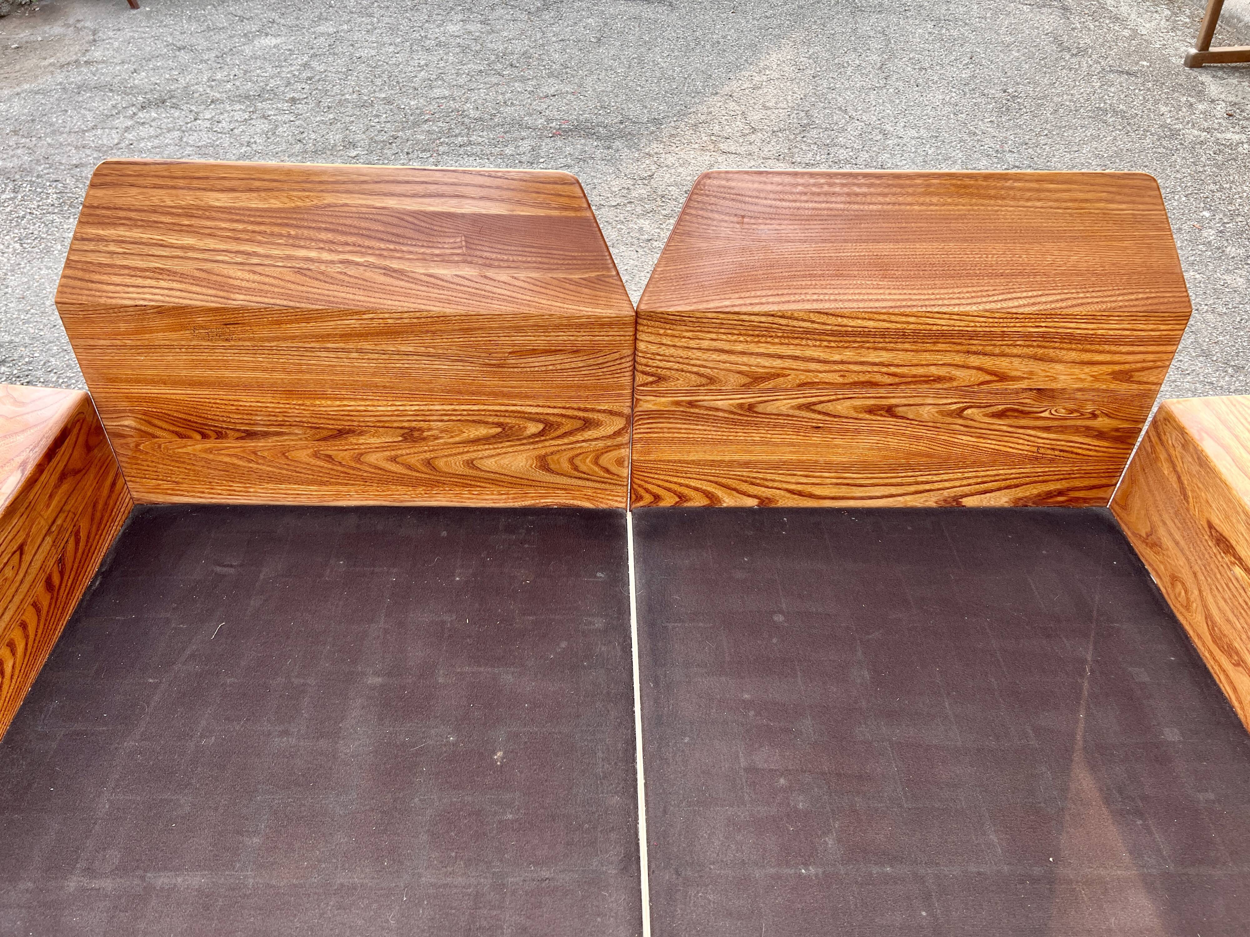 Canape seltz orme et cuir design 1960