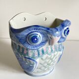 Cache-pot chouette vintage en porcelaine de Chine