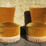 Paire de fauteuils crapaud