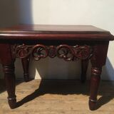 Carved wooden sofa end, mahogany