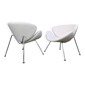 Pair of Orange Slice armchairs by Pierre Paulin for Artifort, new upholstery