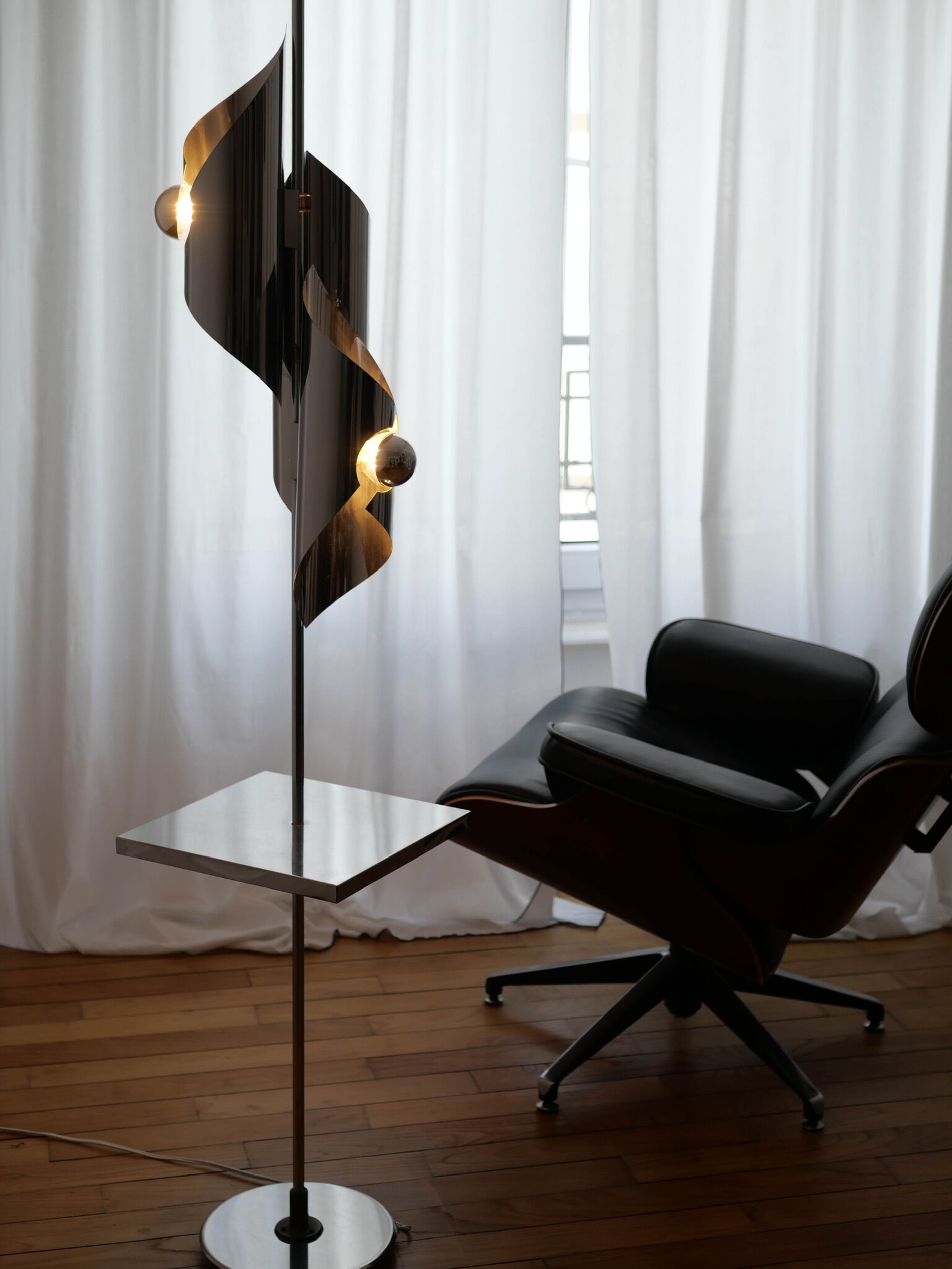 Vintage floor lamp chrome spoutnick