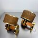 Pair of vintage rattan & wood wall sconces, Italy, 1970s