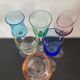Série 6 verres à pied vintage soufflés à la bouche